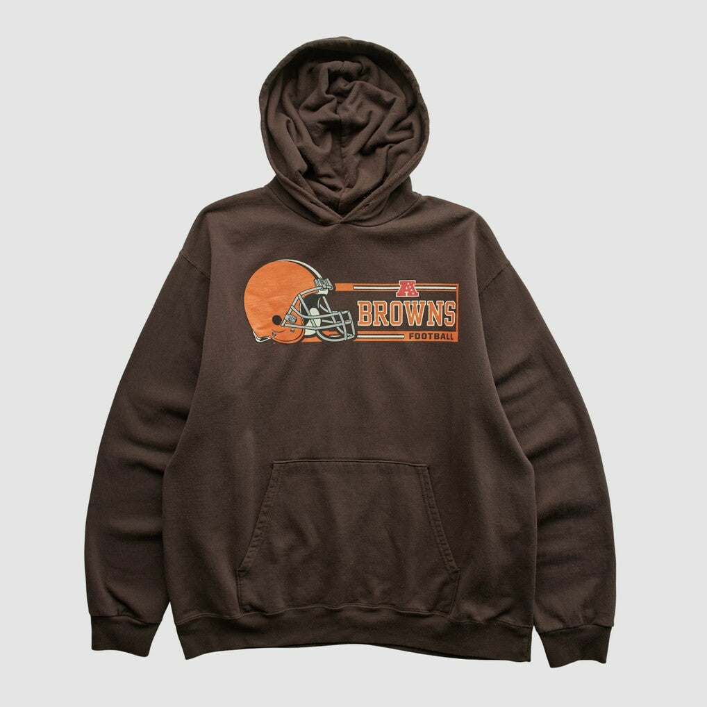 Cleveland Browns NFL 2000s Hooded Pullover Sweatshirt Brown Vintage - Fanatics