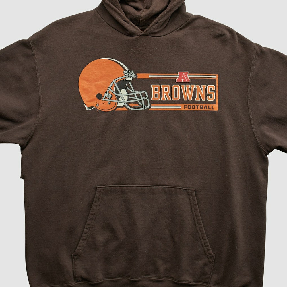Cleveland Browns NFL 2000s Hooded Pullover Sweatshirt Brown Vintage - Fanatics
