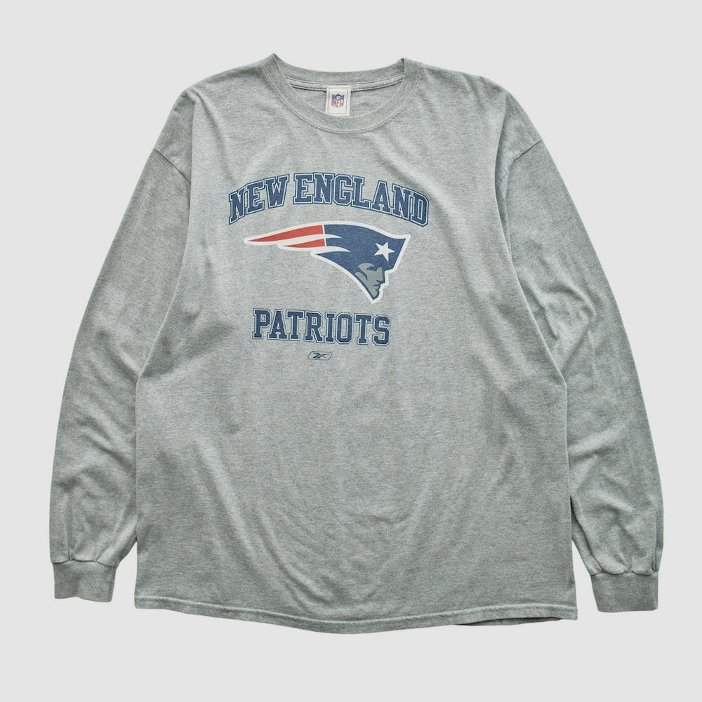 New England Patriots NFL 2000s Long Sleeve T-shirt Heather Gray Vintage - Fanatics
