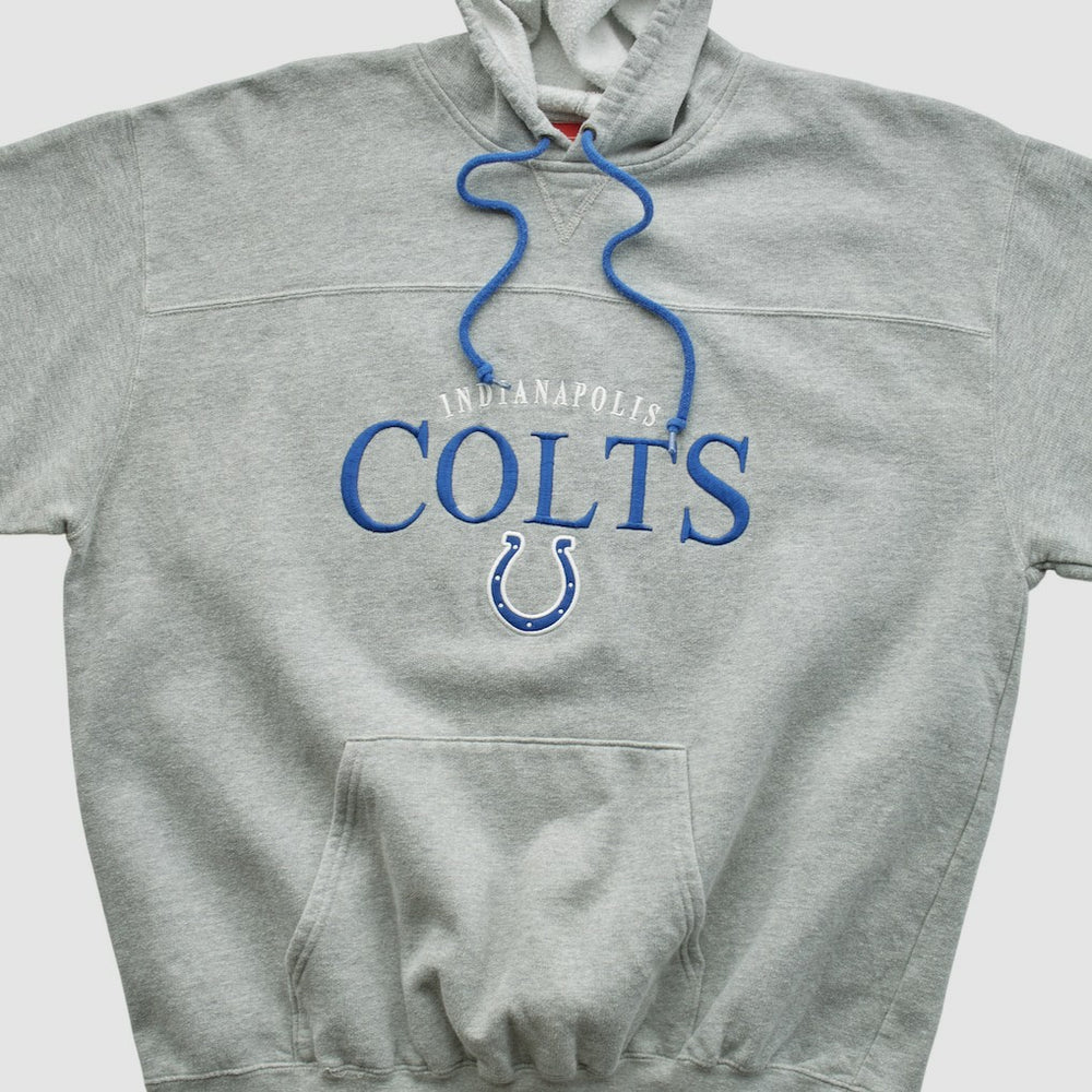 Indianapolis Colts NFL 2000s Hooded Pullover Sweatshirt Heather Gray Vintage - Fanatics