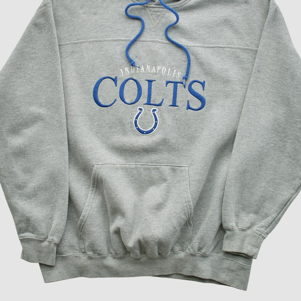 Indianapolis Colts NFL 2000s Hooded Pullover Sweatshirt Heather Gray Vintage - Fanatics