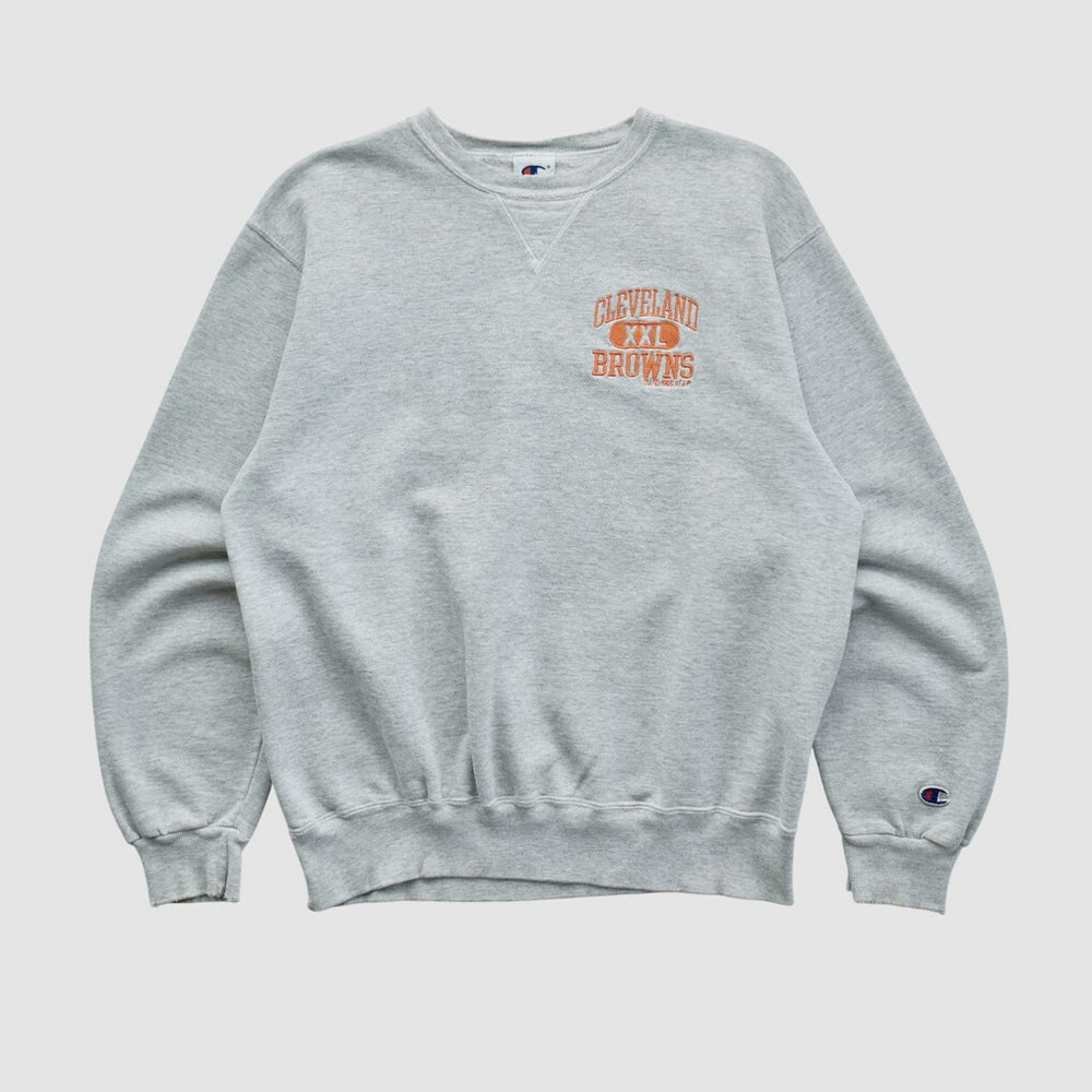 Cleveland Browns Champion 90s Pullover Sweatshirt Heather Gray Vintage - Fanatics