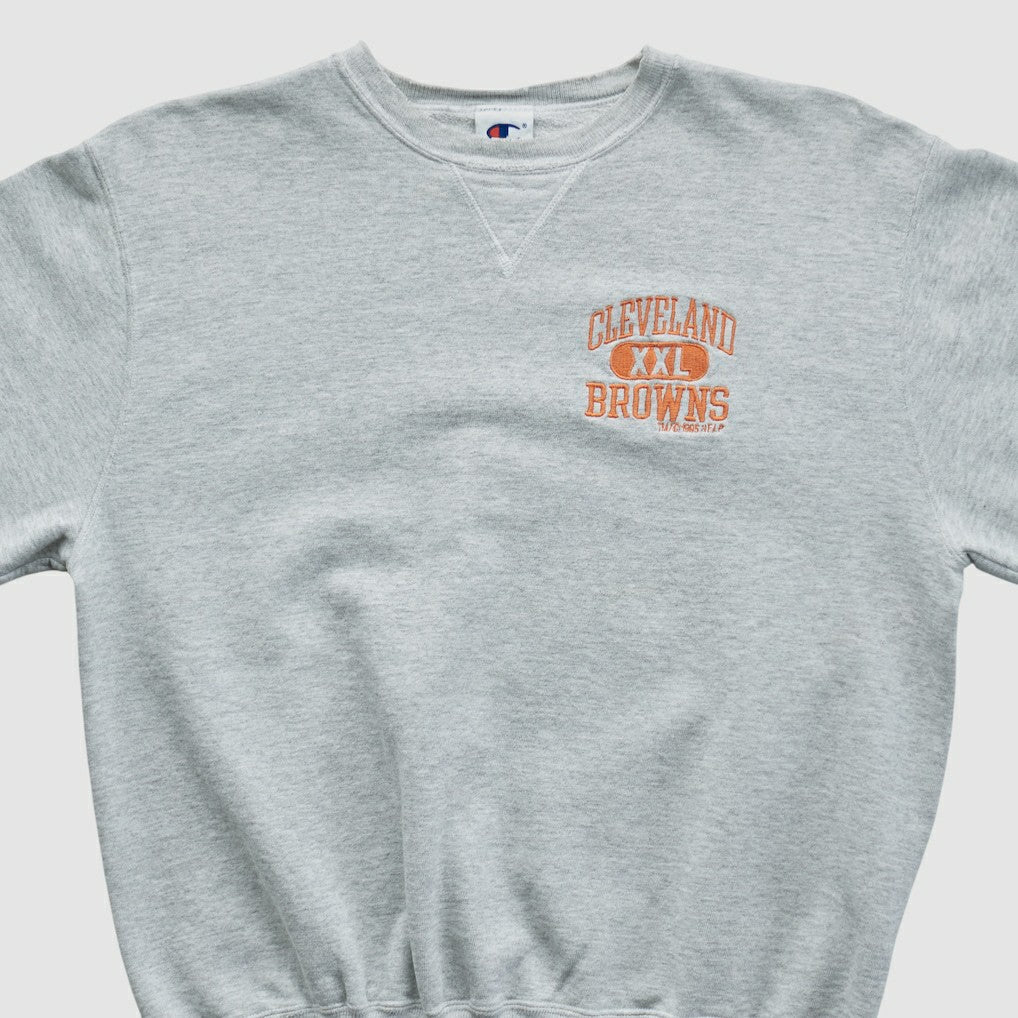 Cleveland Browns Champion 90s Pullover Sweatshirt Heather Gray Vintage - Fanatics