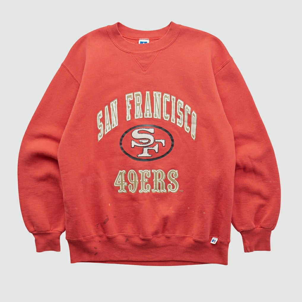 San Francisco 49ers Russell 90s Pullover Sweatshirt Red Vintage - Fanatics