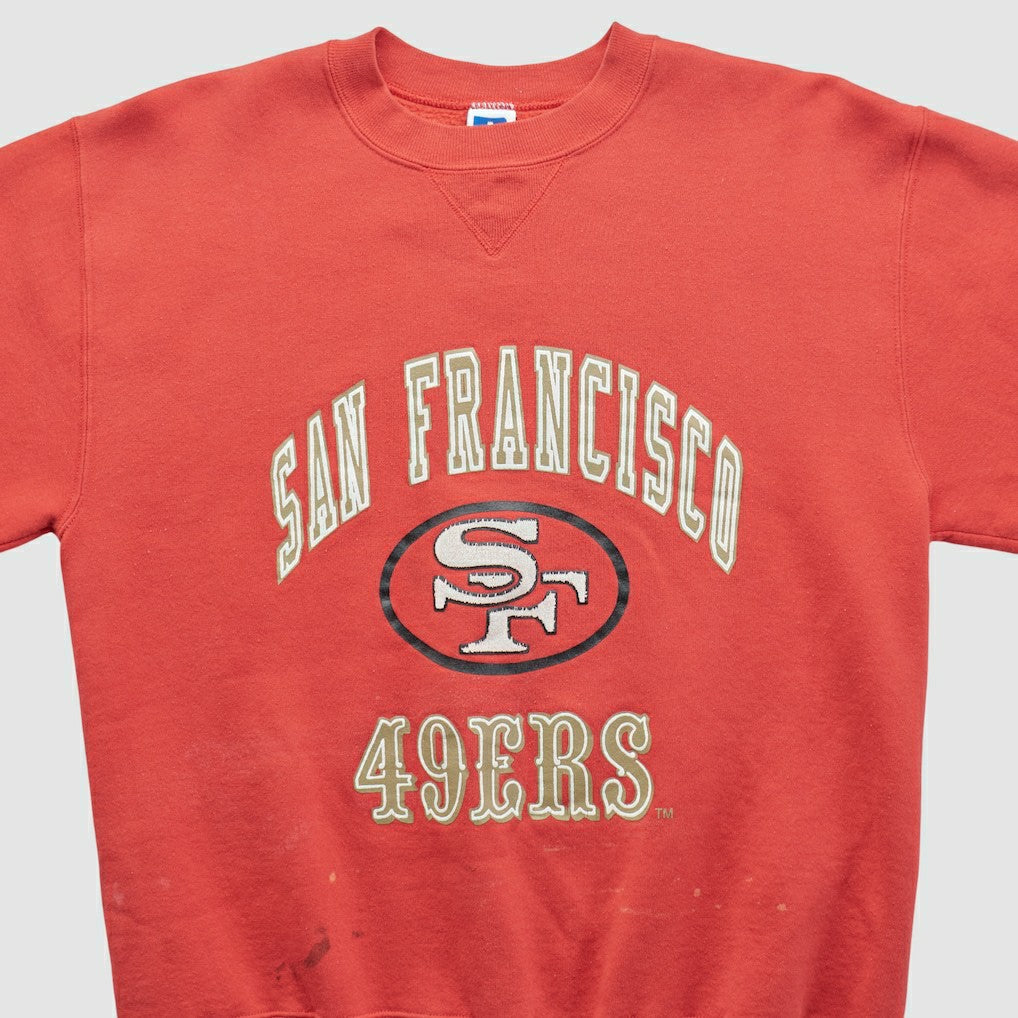San Francisco 49ers Russell 90s Pullover Sweatshirt Red Vintage - Fanatics