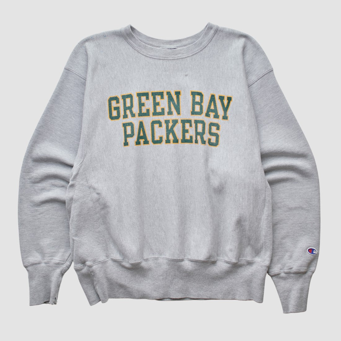 Green Bay Packers Champion 2000s Pullover Sweatshirt Heather Gray Vintage - Fanatics