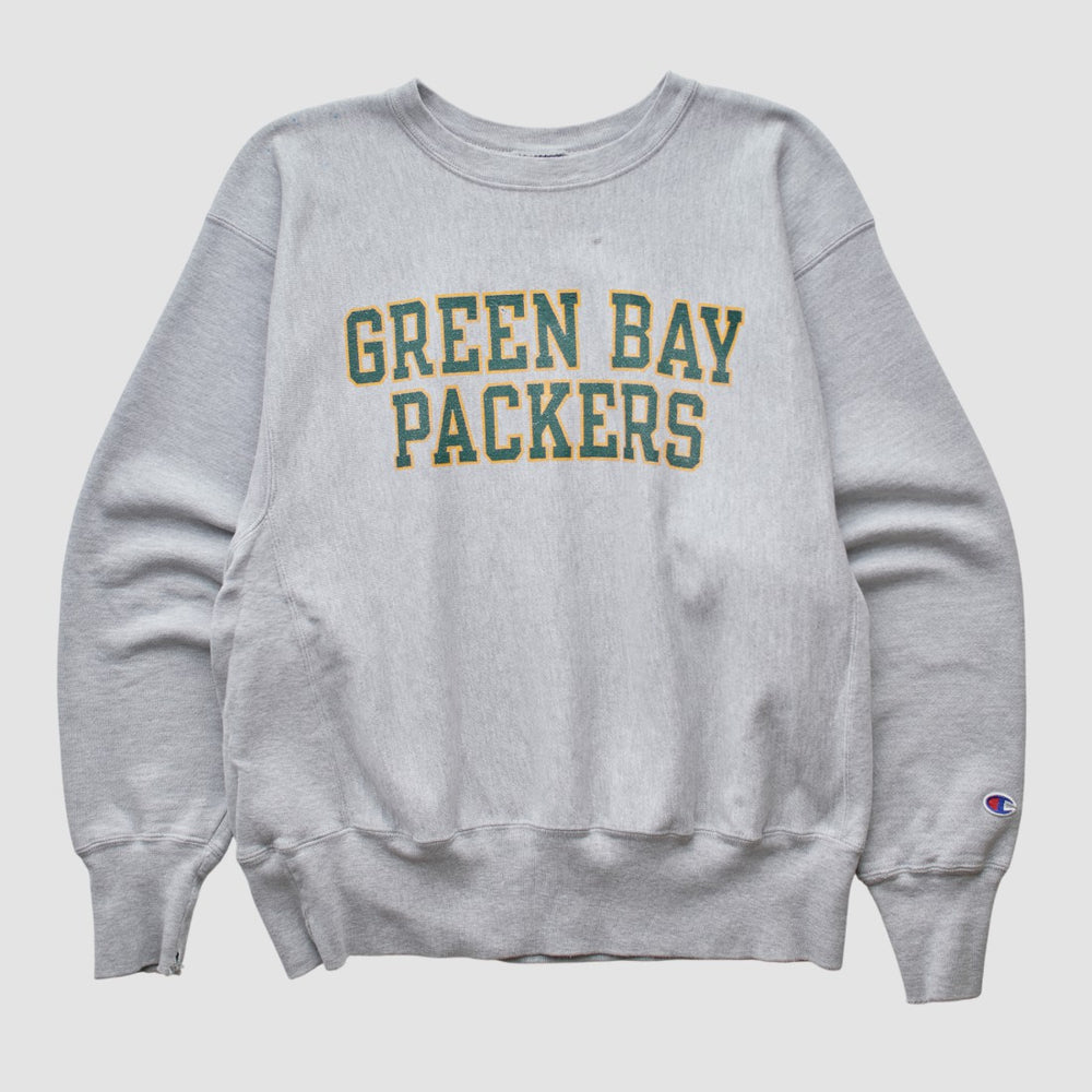 Green Bay Packers Champion 2000s Pullover Sweatshirt Heather Gray Vintage - Fanatics