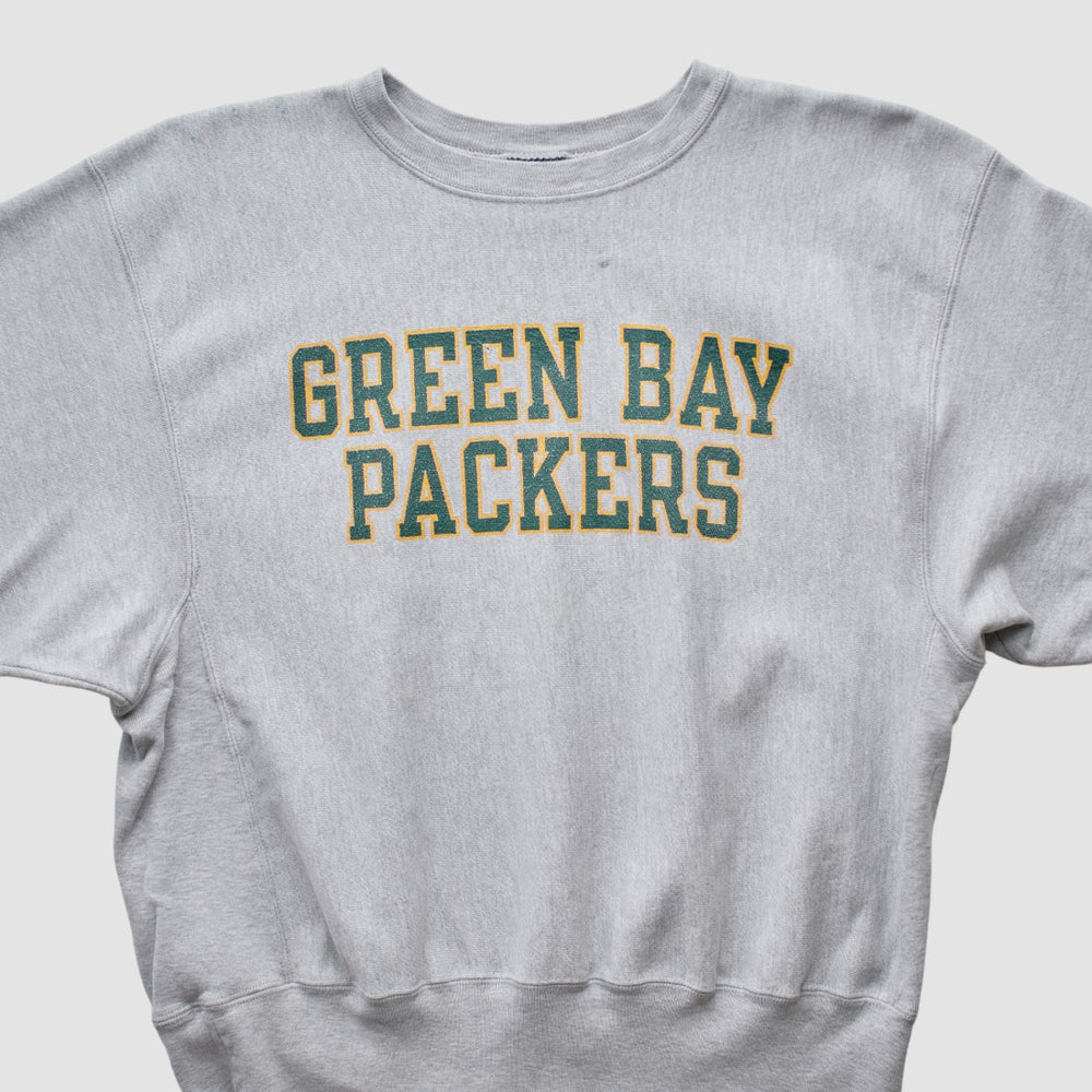 Green Bay Packers Champion 2000s Pullover Sweatshirt Heather Gray Vintage - Fanatics