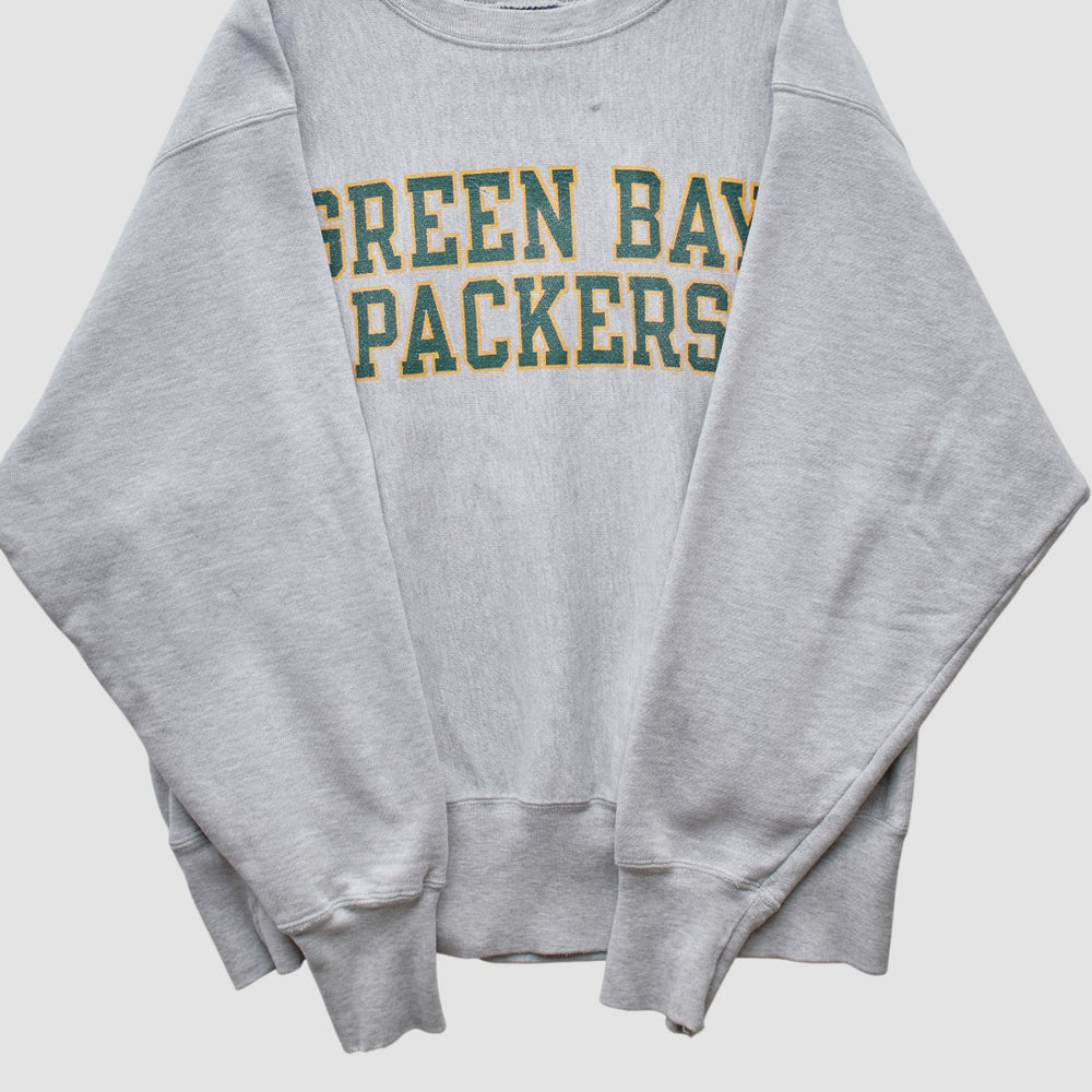 Green Bay Packers Champion 2000s Pullover Sweatshirt Heather Gray Vintage - Fanatics