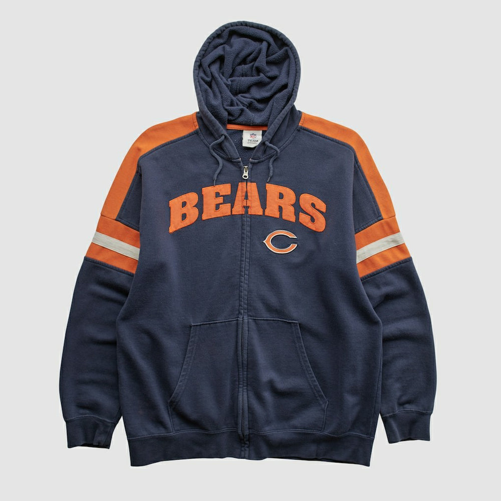 Chicago Bears NFL 2010s Hooded Full Zip Sweatshirt Navy Vintage - Fanatics