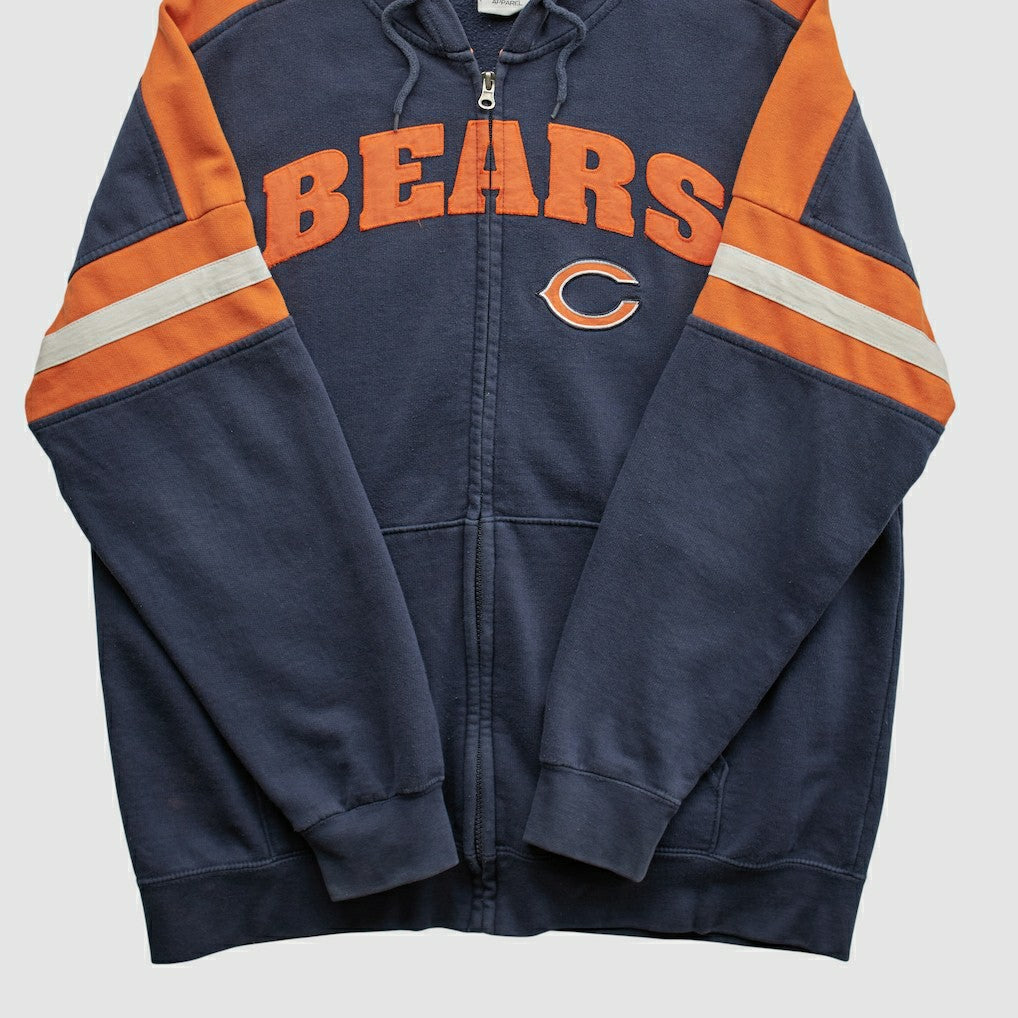 Chicago Bears NFL 2010s Hooded Full Zip Sweatshirt Navy Vintage - Fanatics