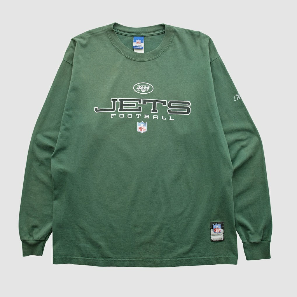 New York Jets Reebok 2000s Long Sleeve T-shirt Green Vintage - Fanatics