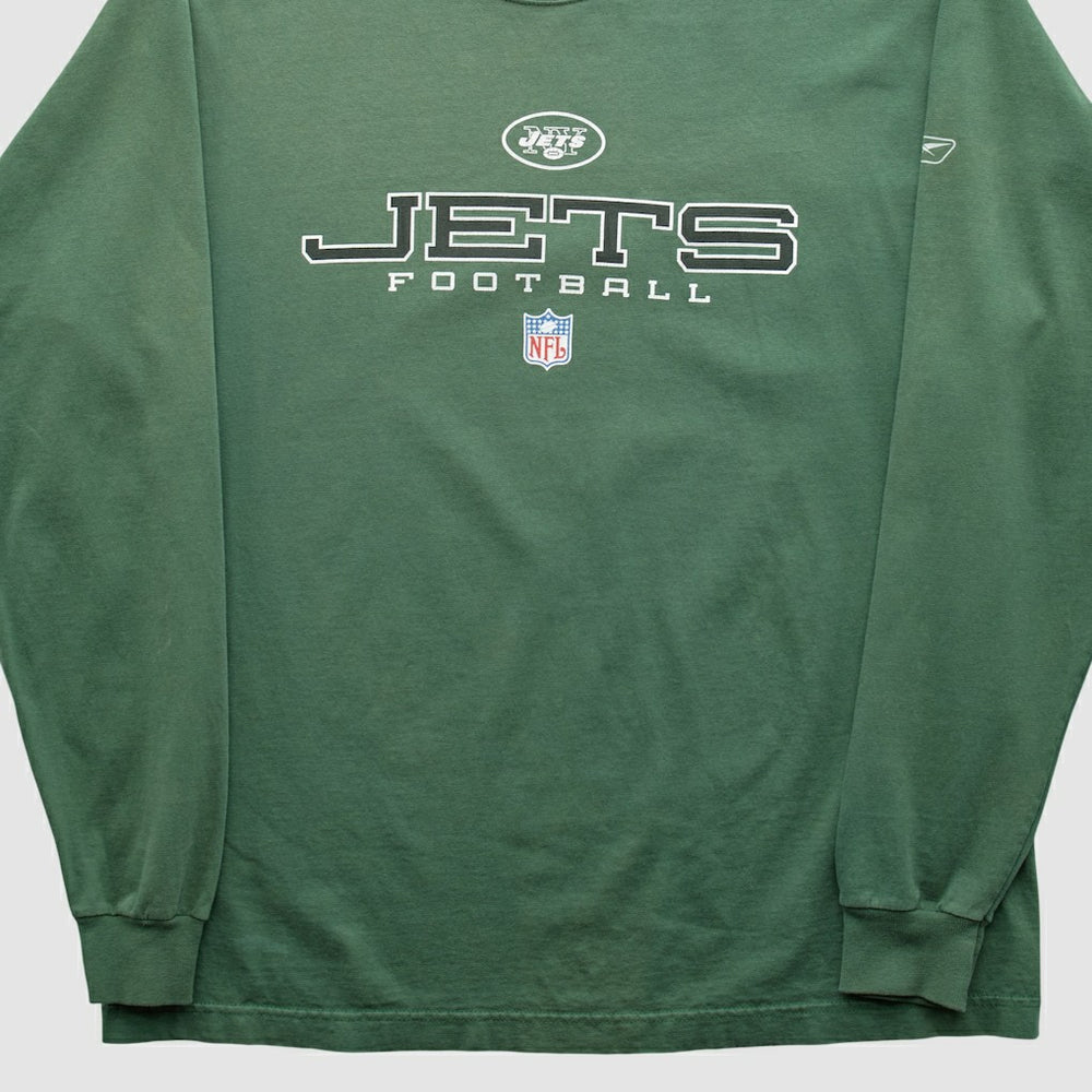 New York Jets Reebok 2000s Long Sleeve T-shirt Green Vintage - Fanatics