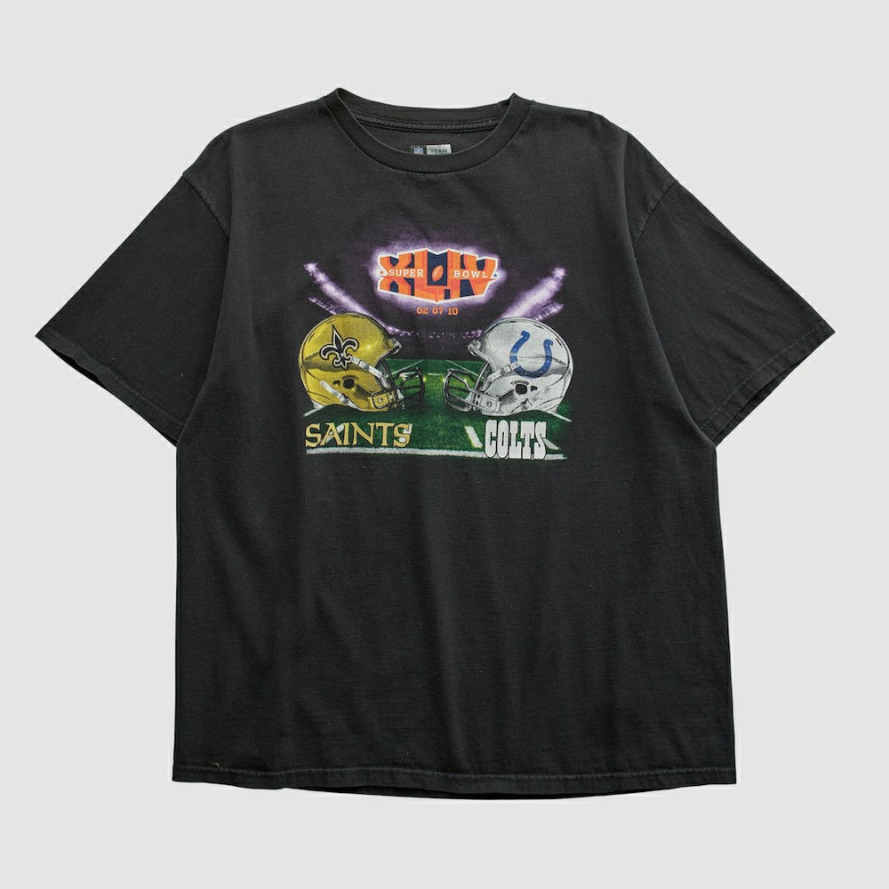 Super Bowl XLIV NFL 2010 T-shirt Black Vintage - Fanatics