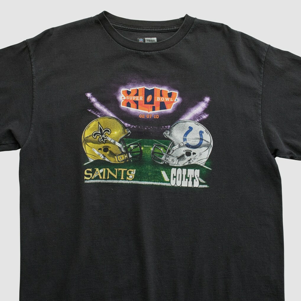 Super Bowl XLIV NFL 2010 T-shirt Black Vintage - Fanatics