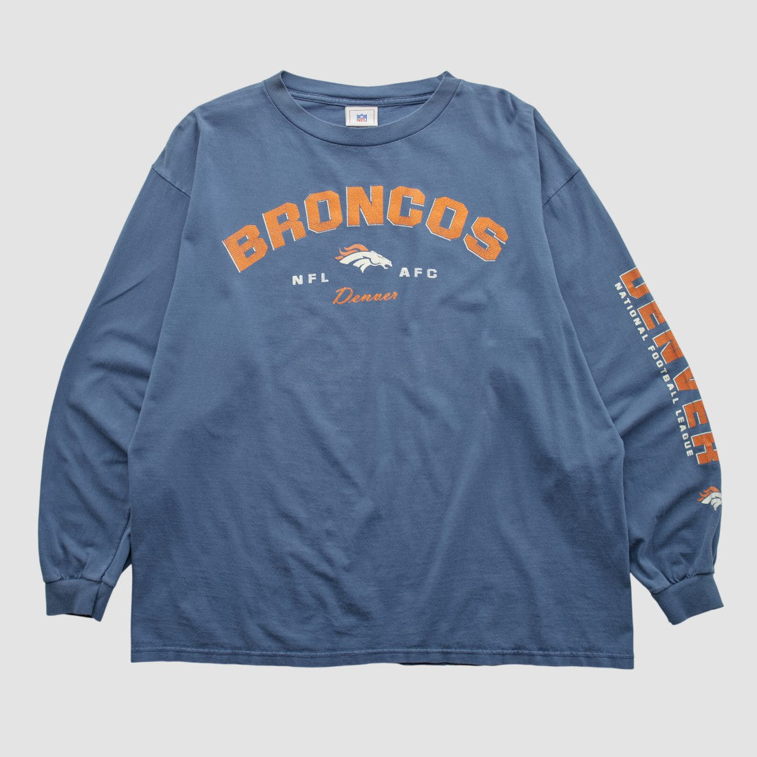 Denver Broncos NFL 2000s Long Sleeve T-shirt Blue Vintage - Fanatics
