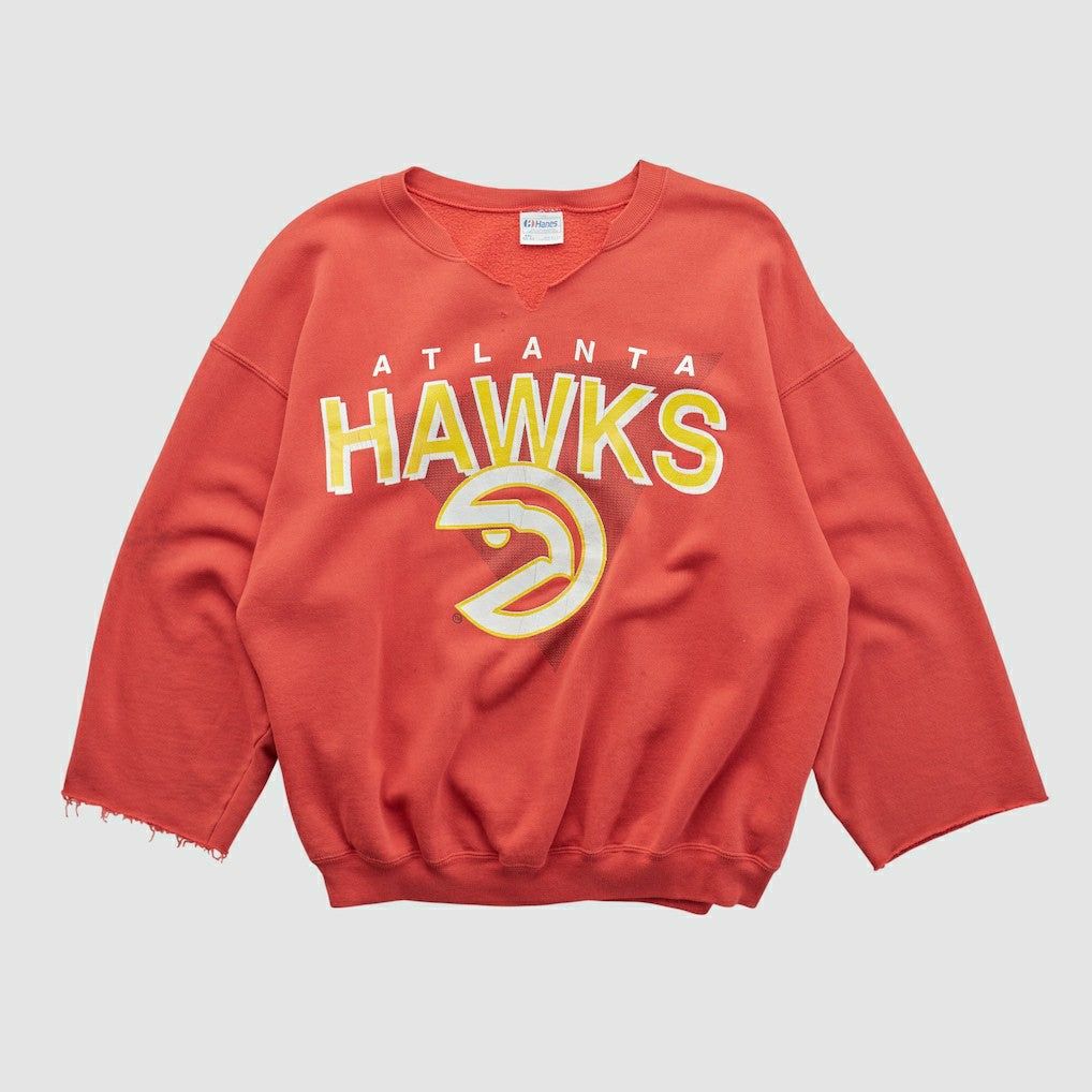 Vintage - Atlanta Hawks Hanes 90s Pullover Sweatshirt - Red Vintage
