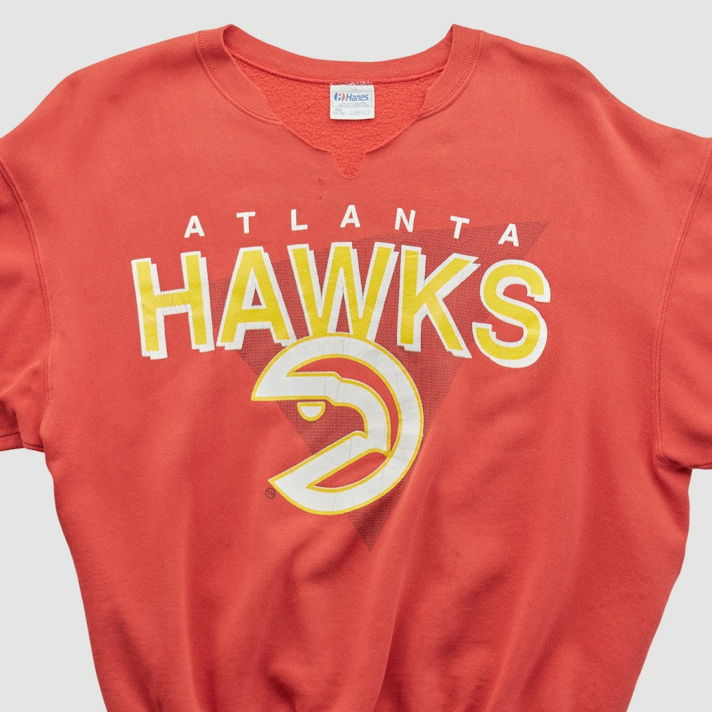 Vintage - Atlanta Hawks Hanes 90s Pullover Sweatshirt - Red Vintage