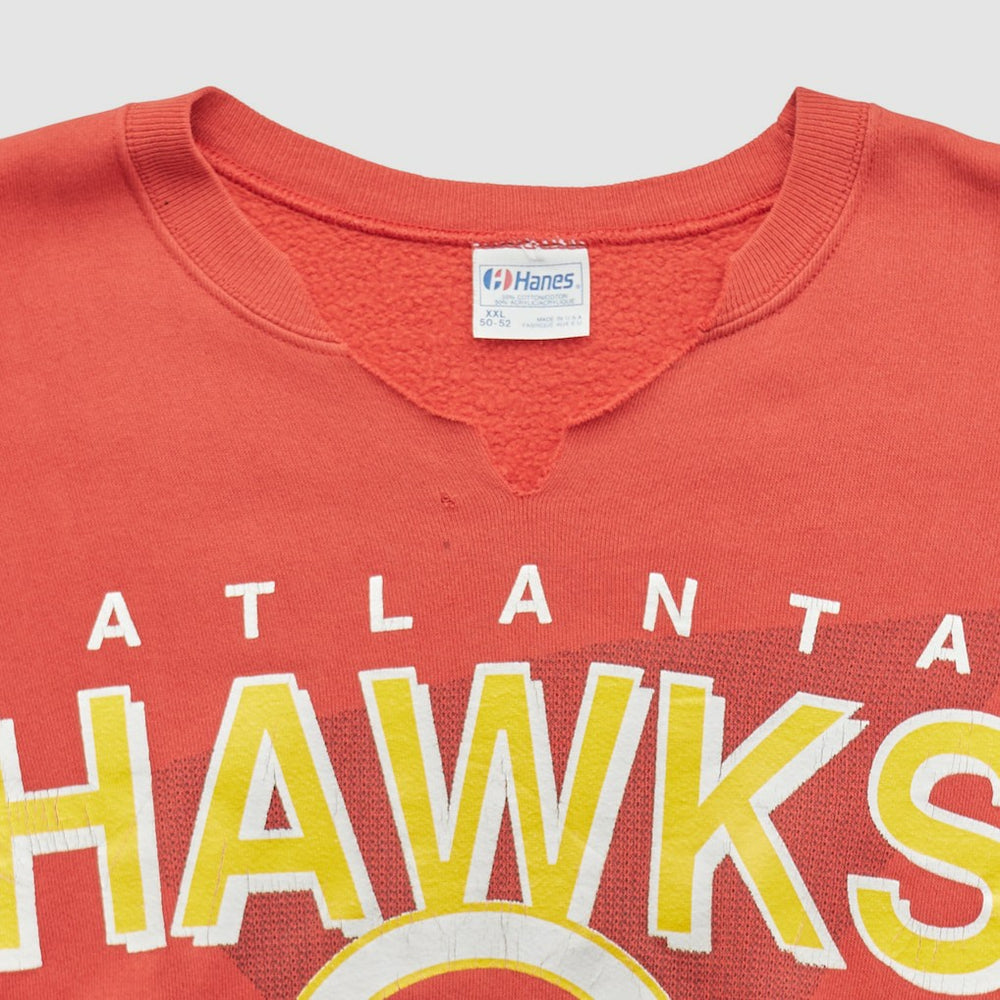Vintage - Atlanta Hawks Hanes 90s Pullover Sweatshirt - Red Vintage