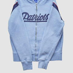 New England Patriots Reebok 2000s Hooded Full Zip Sweatshirt Light Blue Vintage - Fanatics