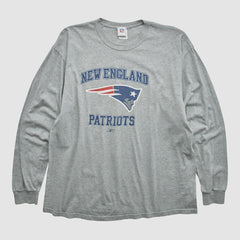 New England Patriots NFL 2000s Long Sleeve T-shirt Heather Gray Vintage - Fanatics