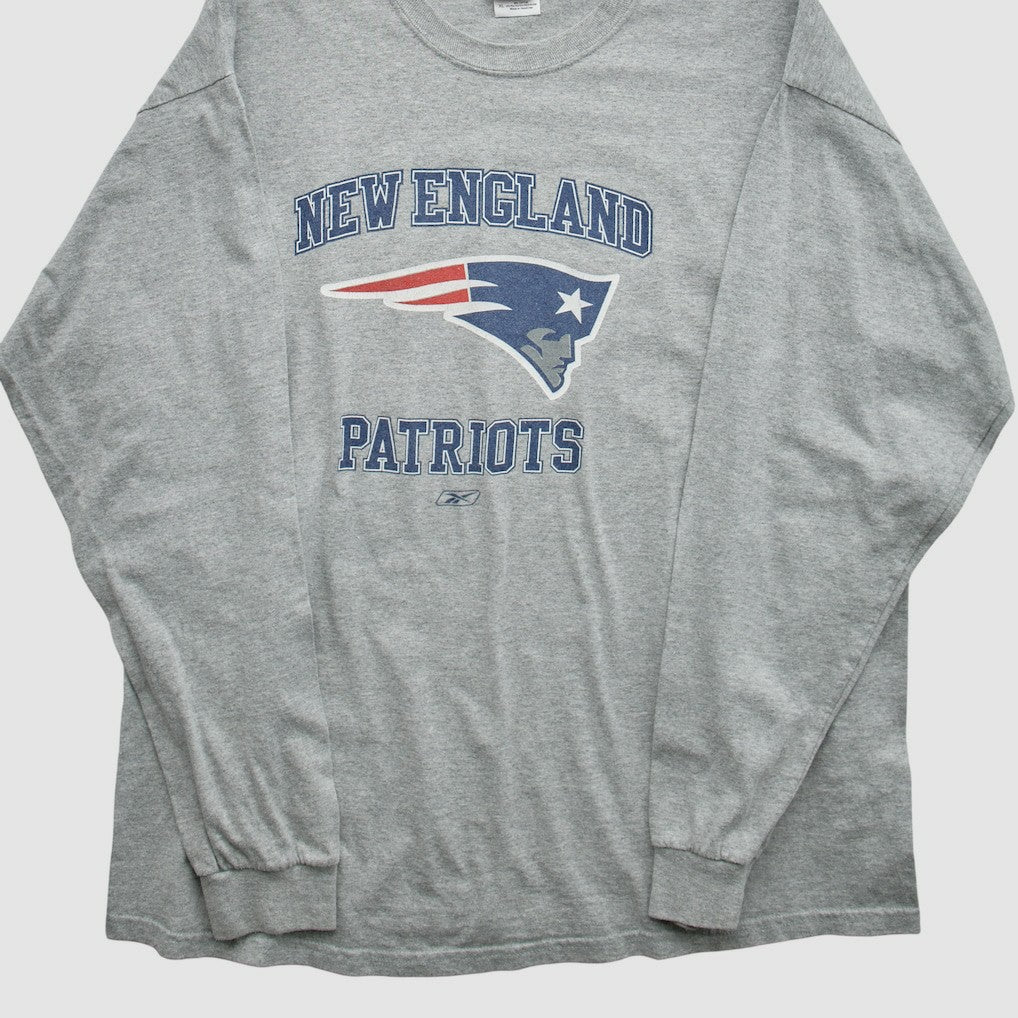 New England Patriots NFL 2000s Long Sleeve T-shirt Heather Gray Vintage - Fanatics