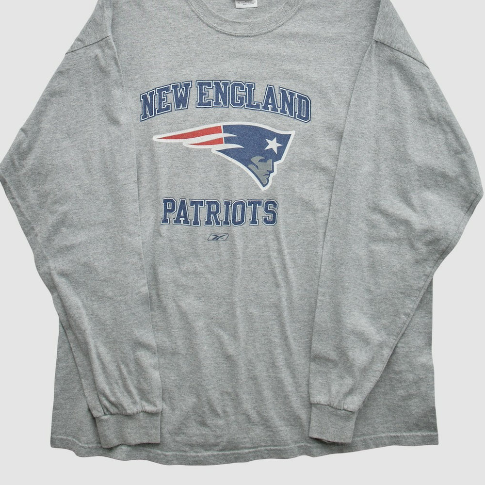 New England Patriots NFL 2000s Long Sleeve T-shirt Heather Gray Vintage - Fanatics
