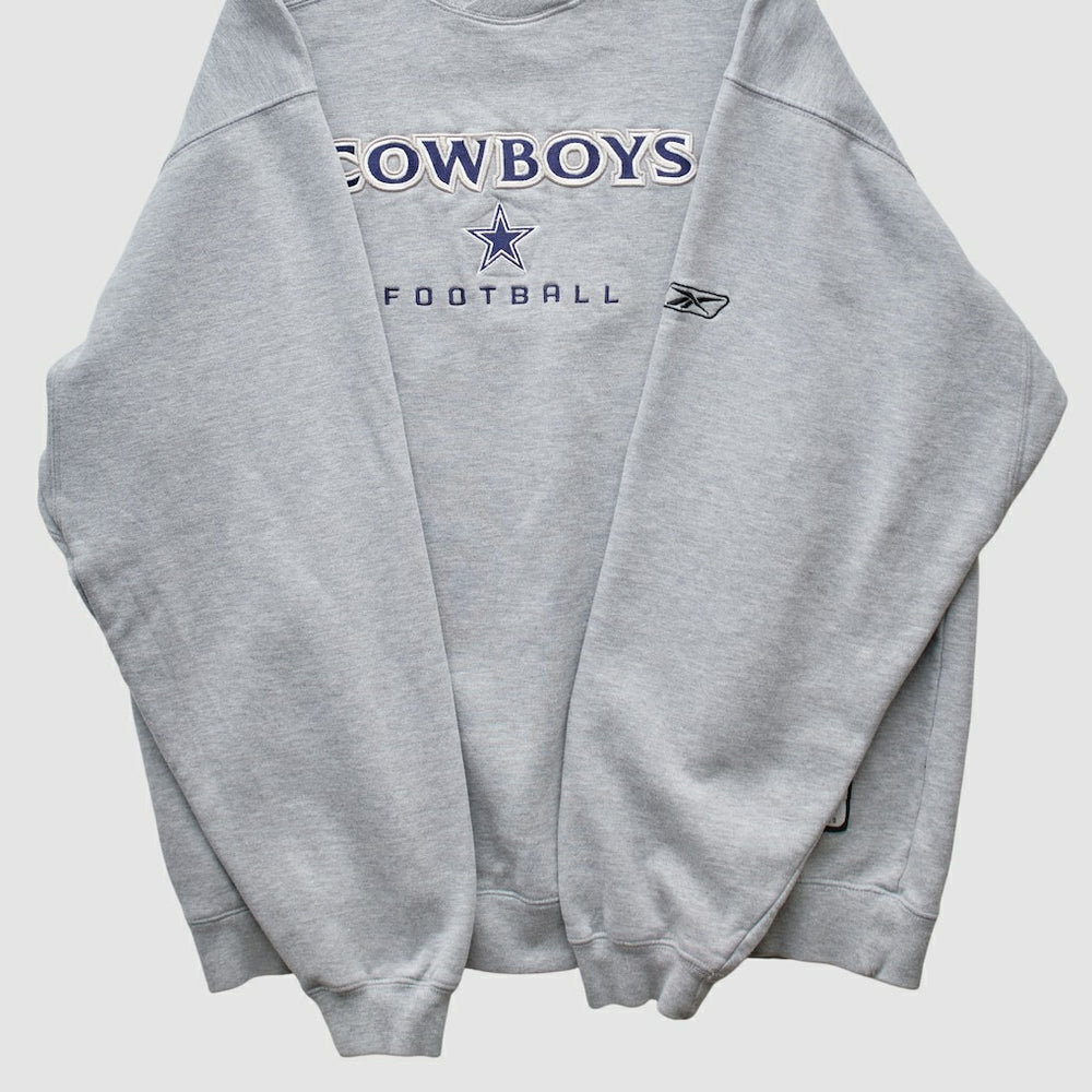 Dallas Cowboys Reebok 2000s Pullover Sweatshirt Heather Gray Vintage - Fanatics