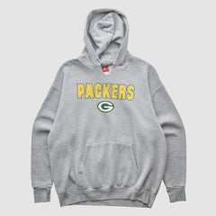 Green Bay Packers NFL 2000s Hooded Pullover Sweatshirt Heather Gray Vintage - Fanatics