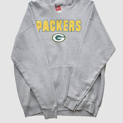 Green Bay Packers NFL 2000s Hooded Pullover Sweatshirt Heather Gray Vintage - Fanatics