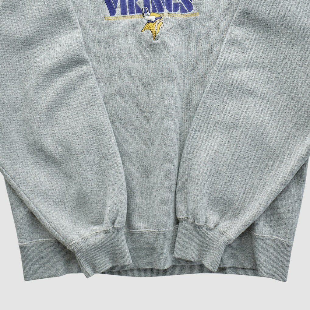 Minnesota Vikings Majestic 2000s Pullover Sweatshirt Heather Gray Vintage - Fanatics