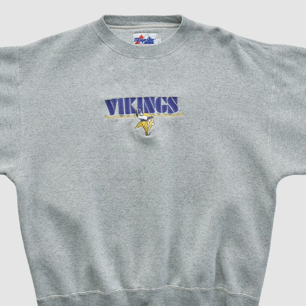 Minnesota Vikings Majestic 2000s Pullover Sweatshirt Heather Gray Vintage - Fanatics