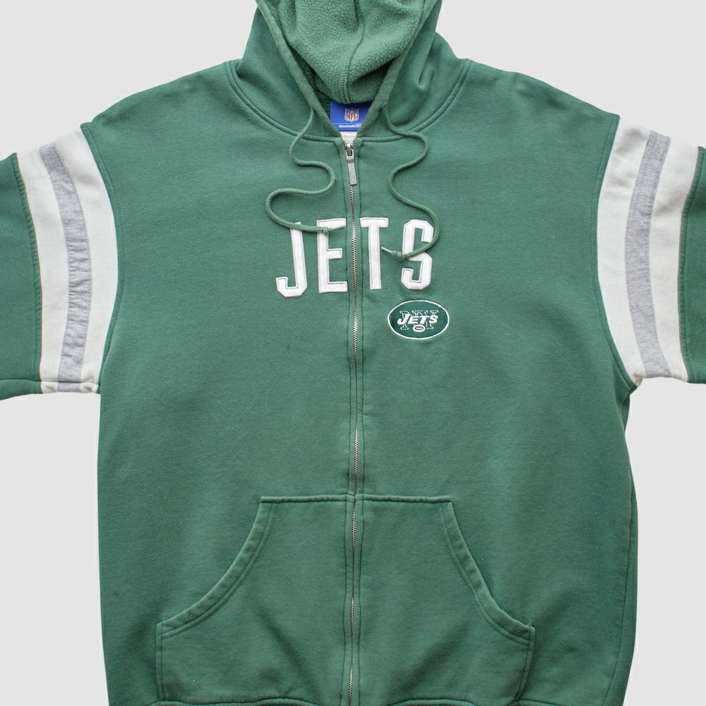 New York Jets Reebok 2000s Hooded Full Zip Sweatshirt Green Vintage - Fanatics
