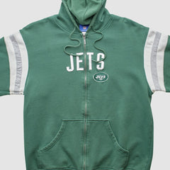 New York Jets Reebok 2000s Hooded Full Zip Sweatshirt Green Vintage - Fanatics