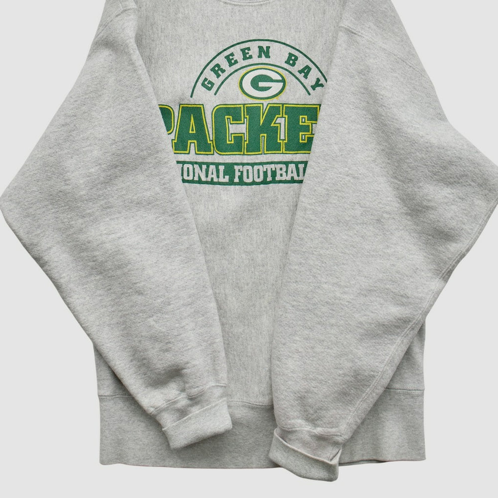 Green Bay Packers Lee Sport 90s Pullover Sweatshirt Heather Gray Vintage - Fanatics