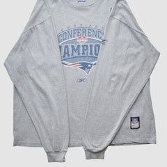 New England Patriots Reebok 2003 Long Sleeve T-shirt Heather Gray Vintage - Fanatics