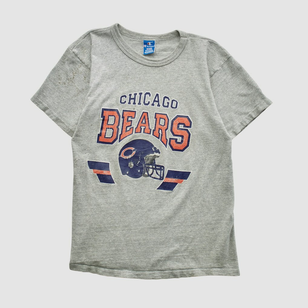 Chicago Bears Champion 80s T-shirt Heather Gray Vintage - Fanatics