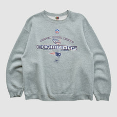 Super Bowl XXXVI Fruit of The Loom 2002 Pullover Sweatshirt Heather Gray Vintage - Fanatics