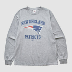 New England Patriots Reebok 2000s Long Sleeve T-shirt Heather Gray Vintage - Fanatics