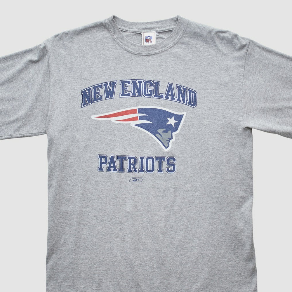 New England Patriots Reebok 2000s Long Sleeve T-shirt Heather Gray Vintage - Fanatics