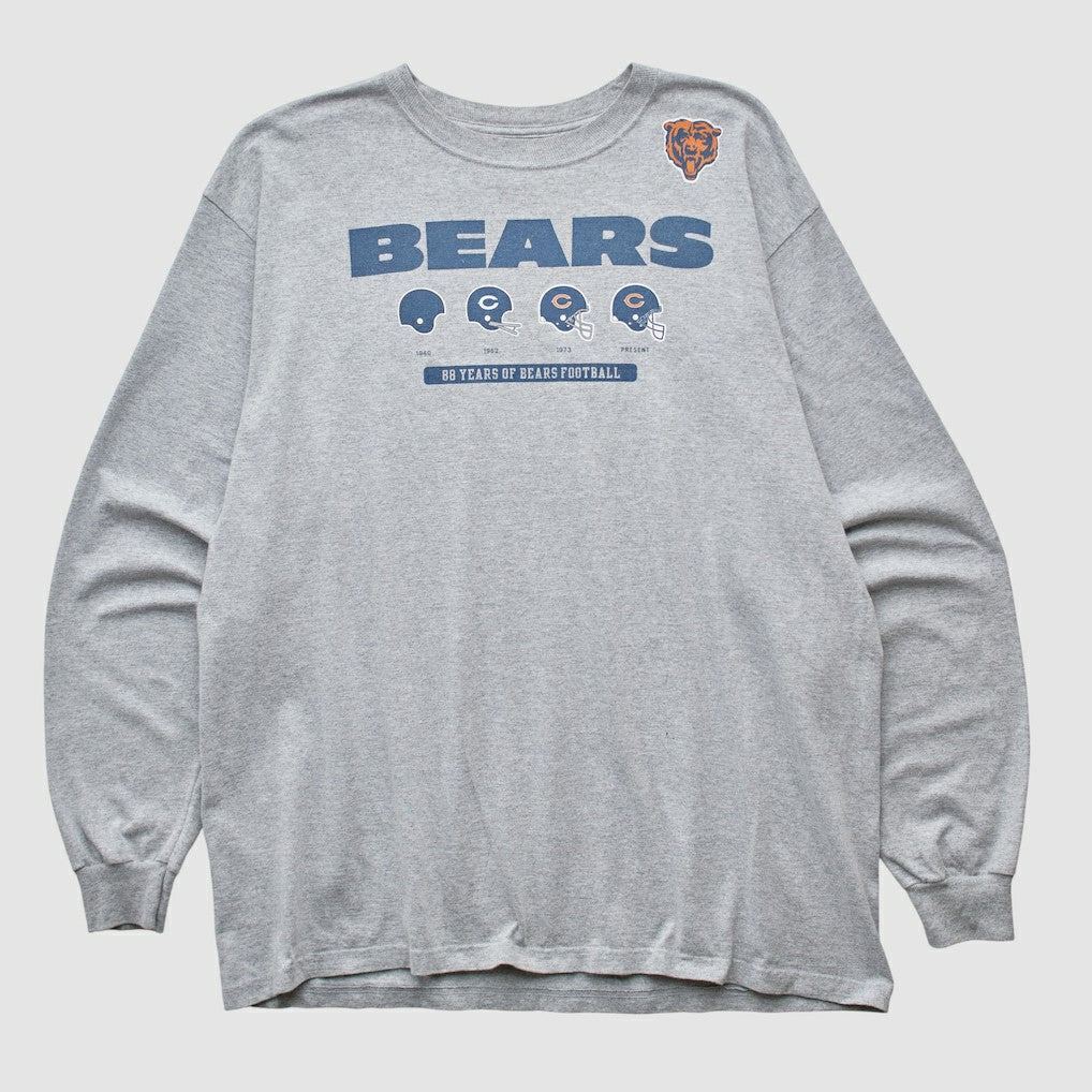 Chicago Bears Reebok 2000s Long Sleeve T-shirt Heather Gray Vintage - Fanatics