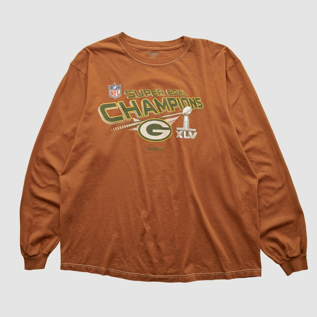 Super Bowl Champions XLV Reebok 2011 Long Sleeve T-shirt Clay Vintage - Fanatics