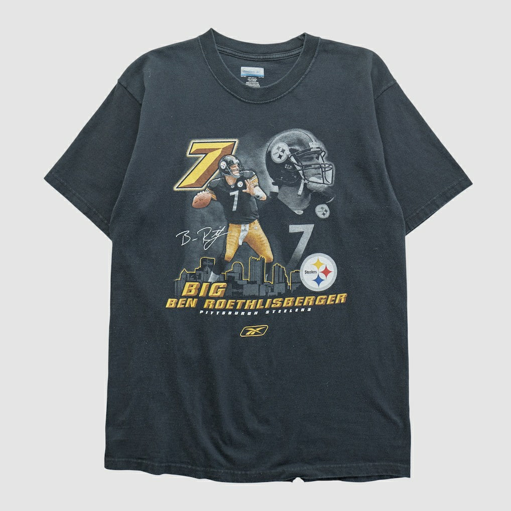 Ben Roethlisberger Reebok 2000s T-shirt Black Vintage - Fanatics