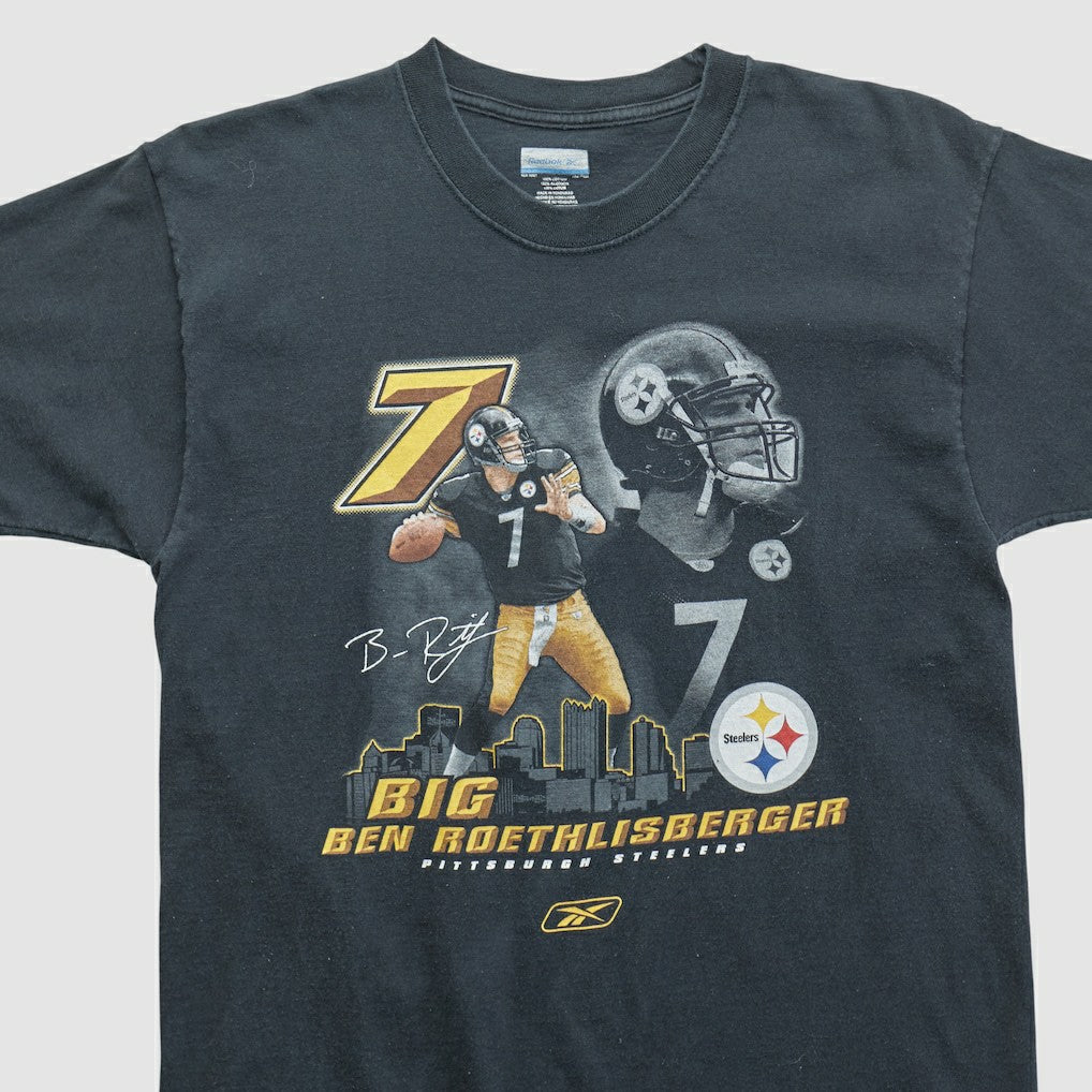 Ben Roethlisberger Reebok 2000s T-shirt Black Vintage - Fanatics