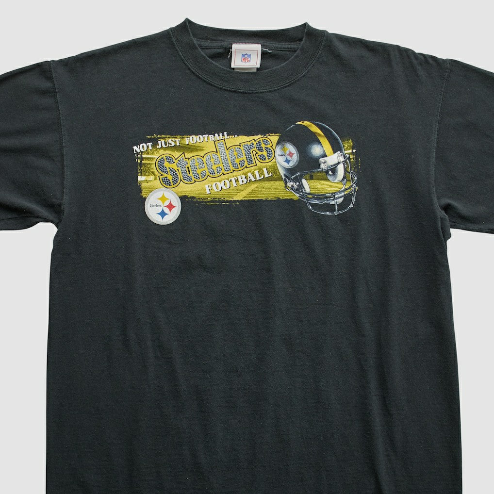 Pittsburgh Steelers NFL 2000s T-shirt Black Vintage - Fanatics