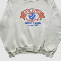 Denver Broncos Signal Sports 1987 Pullover Sweatshirt White Vintage - Fanatics