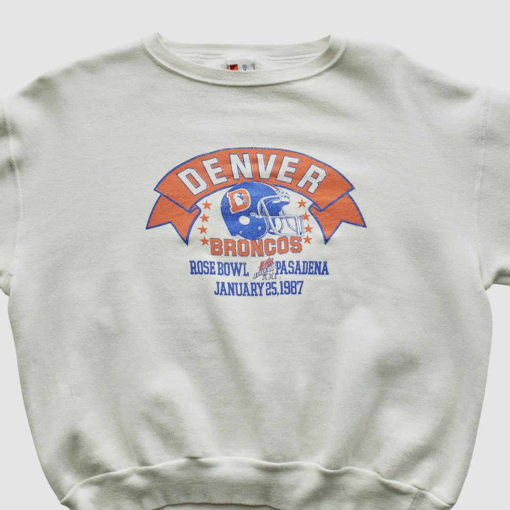 Denver Broncos Signal Sports 1987 Pullover Sweatshirt White Vintage - Fanatics