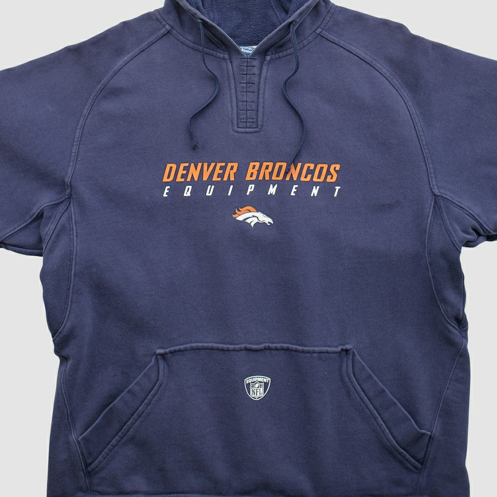 Denver Broncos Reebok 2000s Hooded Pullover Sweatshirt Navy Vintage - Fanatics