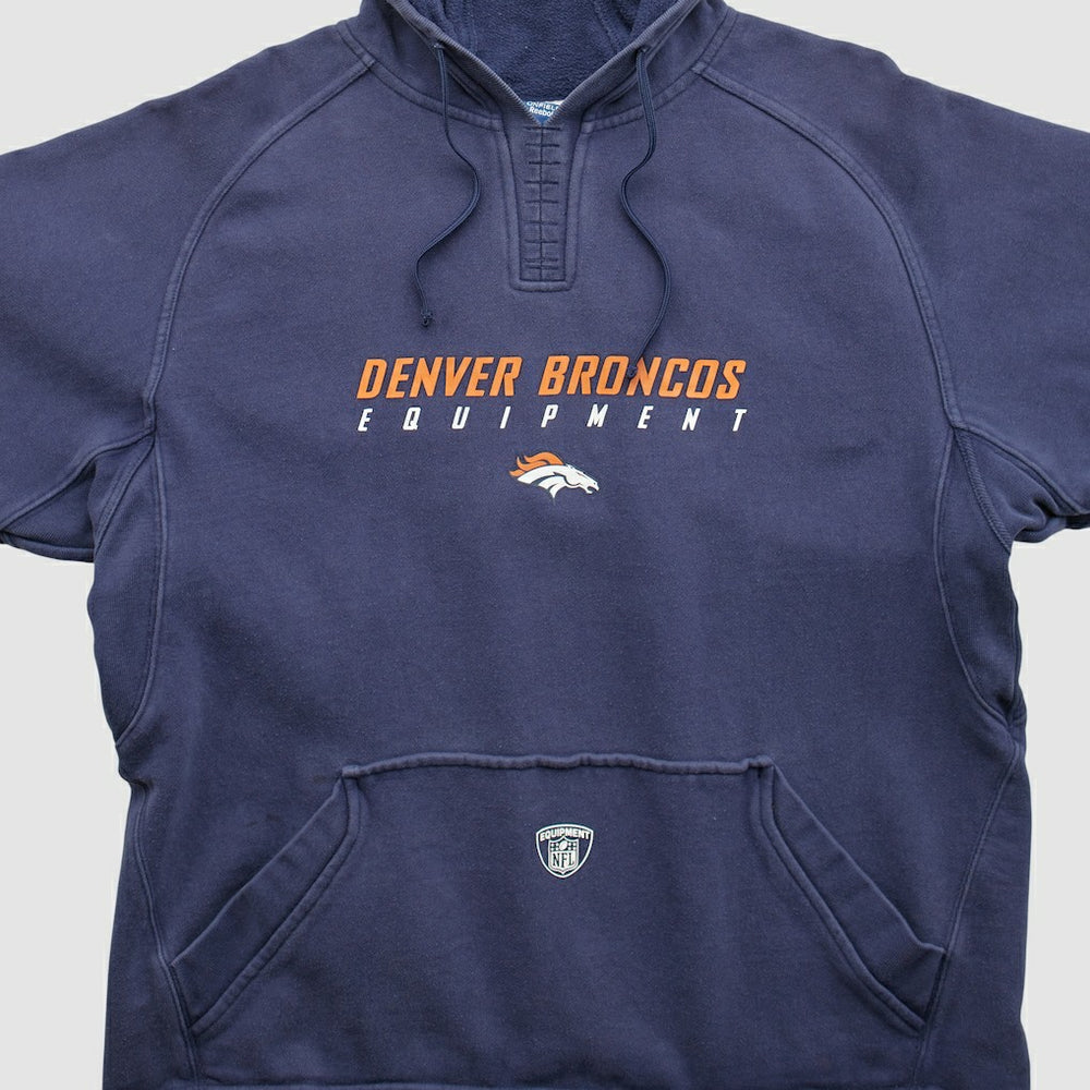 Denver Broncos Reebok 2000s Hooded Pullover Sweatshirt Navy Vintage - Fanatics