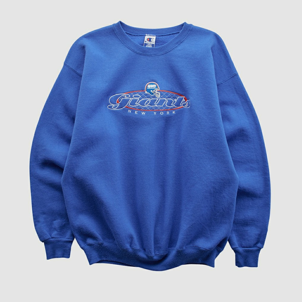 New York Giants Champion 90s Pullover Sweatshirt Blue Vintage - Fanatics